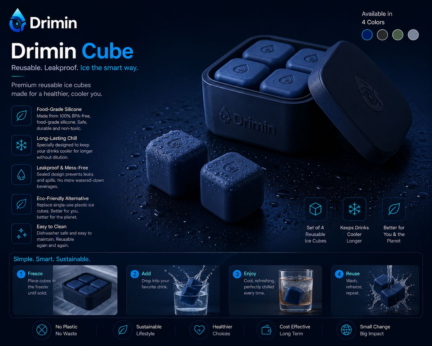 Drimin reusable cooling cubes